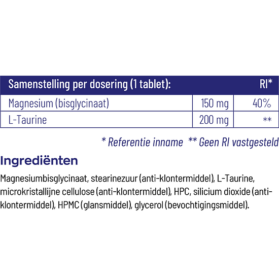 Magnesium bisglycinaat van Vitakruid ingrediënten