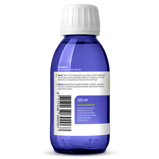Visolie 1200 TG vloeibaar zijkant etiket en barcode van Vitakruid